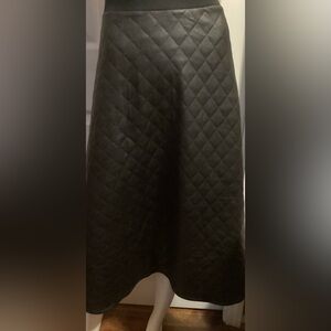Black Faux Leather skirt Elastic Skirt